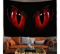 Tenture Murale Noir Rouge Yeux De Dragon Fantastiques 3D Tapisserie Murale Animal D'Halloween 150X130Cm Réutilisable Tissu Mural Wall Art Tapestry Décoration Poster Pour Chambre Salon Fête Dortoir