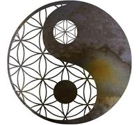 Tenture Murale Silhouette 3D Yin Yang, Art Mural En Métal Taichi, Signes D'illustration de Fleur de Vie, Pour la Sculpture de Décoration de Bureau À Domicile (Size : 21.7"/55cm)