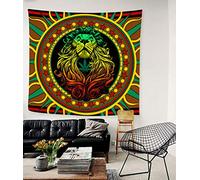 Tenture Murale Tête De Lion, Thème De La Faune Rastafari, Rasta Totem Symbole Drapeau Affiche Fête Décoration De Chevet Tapestry Grande Tapisserie Tenture Pour Salon Cadeau 100x150cm