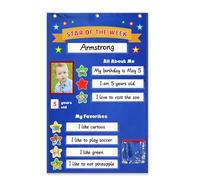 Tenture murale « Tout sur moi » Ensemble de tableaux de poche Star Étudiant avec peluche de dessin animé Pour maternelle, salle de classe, étoile pour école primaire, maternelle, salle de classe