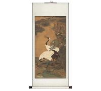 Tenture Murale Verticale Chinoise, Parchemin D'art Représentant Une Grue En Pin À Feuilles Persistantes, Décoration Feng Shui Pour Bureau, Parfait Pour Dissimuler Les Défauts Des Murs(148 * 59cm)