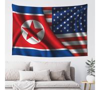 Tenture North Korea Koreans And American Usa Flag Tapisserie Artistiques Tapisseries Accessoires Tapisseries Muralespour Dortoir Maison Fête M