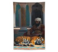 Tenture Palais Animaux Tigre Dormir Homme Assis Esthétique Déco Dortoir Tapisserie Décor À La Maison Pour Maison Fête S