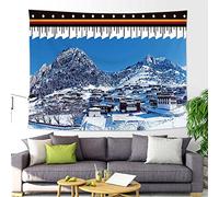 Tenture Tapisserie,Tapisserie Du Tibet Exotique Paysage De Montagne Enneigée Tentures Murales Décoration Murale En Polyester Pour Décorer Le Salon, La Chambre, L'Appartement, La Salle De Bain, 51