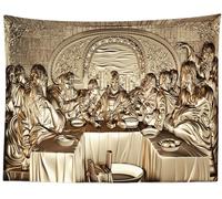 Tenture The Last Supper Christ Jesus With Twelve Apostles Sculpture With Gold Texture Tapisserie Artistiques Tapisseries Murales Accessoires Pour Maison Fête S