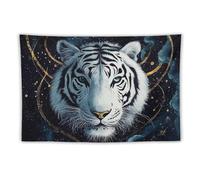 Tenture Tigre Blanc, Esthétique Abstraite Et Cool Artistiques Tapisserie Murale Décor À La Maison Pour Dortoir Maison L