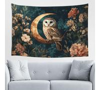 Tenture Vintage Mystical Owl On The Crescent Moon Tenture Murale Aesthetic Tapisserie Murale Décor À La Maison Tapisseriespour Dortoir Chambre Fête M