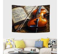 Tenture Violin Cello Music Musical Notes Tenture Murale Déco Dortoir Tapisserie Murale Aesthetic Tapisseries Muralespour Dortoir Chambre Le Salon M
