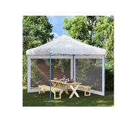 vidaXL Tentwanden 2 st gaas wit en zwart 45121 Blanc G