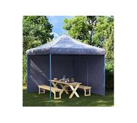 vidaXL 2X Paroi de Tente Réception Fermeture Éclair PE Bleu Tonelle Pavillon