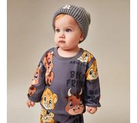 Tenue asymétrique pour bébé garçon avec imprimé lion et rhinocéros, présentant des designs vibrants de lion et de rhinocéros sur un tissu doux et confortable pour une expérience de port unique et ludi