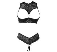 Cottelli Collection – Ensemble soutien-gorge ouvert – noir – 80B/M