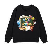 Tenue Basket Enfant,Sweat-Shirt à Manches Longues pour Filles, Saison de la rentrée Scolaire, Hiver, Chaud et Confortable, Haut à la Mode, Impression de Dessin animé V Fille (Black, 3-4 Years)