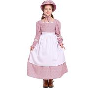 Tenue bavaroise pour enfants - Costume bavarois traditionnel allemand - Avec tablier attaché et couvre-chef - 3 pièces - Costume de fête d'Halloween - Costume de carnaval