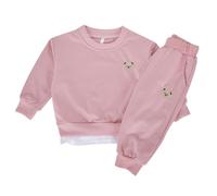 Tenue Bébé Garçon Fille Cartoon Ours Sweat à Capuche Sweat Shirt Pantalon Jogger Deux Pièces Nouveau Populaire Confort Extérieur Chic Vêtements Corsage(18-24 Months)