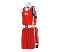 METAL BOXE Ensemble Short + Débardeur Boxe Tenue, Rouge, XS Homme