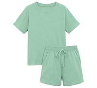 Tenue Casual Fille, Haut Ample épaules Nues, Manches Courtes, Short Assorti, uni, de 4 à 11 Ans