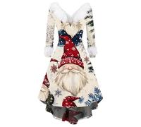 Tenue Chic Femme, Réveillon Rouge Vetement Laine Haut Paillette Jupe, Noir Noire Sexy Nuisette Glamour Robe Hiver, Soirée Paillettes Robe Mère Noel Femme, XXL