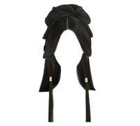 Tenue chinoise pour femmes - Perruque traditionnelle tressée noire longue - Perruque asiatique synthétique - Costume chinois pour filles et femmes japonaises