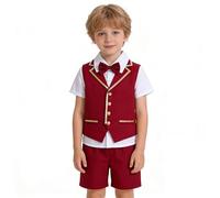 Tenue Classique Britannique Trois pièces pour garçon : Gilet, Short et de Mariage. Belle Humeur au Réveil