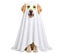 Tenue d ' Halloween pour Animaux de Compagnie de Vacances Costume | Forme blanche à enfiler avec zone ouverte, aspect tissu doux, souvenirs d ' images, rassemblements saisonniers