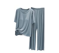 Tenue D Intérieur Femme Tenue D Intérieur Femme Ensemble De Vêtements De Nuit pour avec Soutien-Gorge Rembourré Vêtements Et Amples pour La Pyjama Sexy Coton Short Sky Blue XL