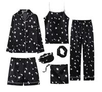 Tenue D 'IntéRieur Femme,Tenue De Nuit Femme,Ensemble de détente féminin Polyvalent sans compromis pour Dormir confortablement et chez soi (Black, M)