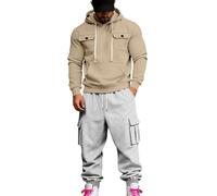 Tenue d'affaires Moderne Ensemble Deux pièces Complet avec Veste et Pantalon ajustés pour Les événements Professionnels et cérémonies élégant et Polyvalent Coupe soignée et Finition (Khaki, L)