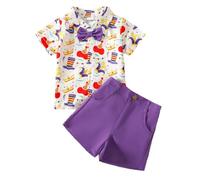 Tenue Danse 2 Pièces Fille Brillant Métallisé Manches Courtes avec Jupe Plissée Style Disco Années 70 80 pour Fête Costumée Spectacle École ou Anniversaire