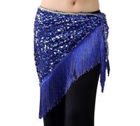 Tenue Danse Orientale Femme, Foulard Danse Orienta 16 couleurs de danse du ventre Vêtements Accessoires Long Tassel Triangle Courroies Triangle Belly Dance Hip Foulard Sequin Courroie de hanche for fe