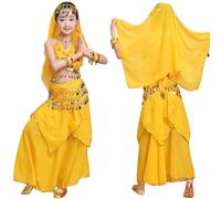 Tenue Danse Scène Extérieur Fille Élastique Confortable Toutes Saisons Lavable Main Machine Performance Spectacle Vêtements 2 16 Ans Deux Pièces(Yellow, Over 16 Years Old)