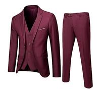 Tenue de 62 pour Enfant, Petit Enfant, Bébé Garçon, Printemps, Manches Longues, Solide, Pantalon, Veste, Manteau, Ensemble 3 Pièces, Vêtements pour Enfant, Costume de Mariage, Bordeaux, 12-13 ans