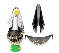 Tenue de canard, costume d'oie de jardin, couvre-chef, jupe à paillettes, statuette, accessoires de pelouse, art pour extérieur, cour, événement, fête, parcs publics, terrains de camping