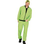 Tenue de Carnaval Retro 80s 90s Vert Veste Pantalon Sportif, Taille : 48 - 50 (M) Couleur : Vert