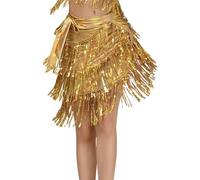 Tenue de concert 2026 pour danse du ventre avec franges et jupe avec paillettes et métal pour la pratique de la performance, doré, Taille unique