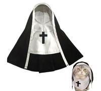 Tenue de Cosplay de Chien drôle - Costume de Jeu de rôle Religieux, Halloween Pet Apparel | Configuration de l'usure pour Chiens Moyens avec Un Petit Compagnon de Robe de Chat, Style de Tissu d'habit