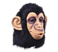Tenue de costumade de singe - Capuche de créature sauvage | Accessoire de fête de costumade de primate noir, masque intégral réaliste pour adulte, décoration de spectacle, costume, événement, festival