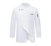 Tenue de Cuisine Homme - Unisexe Coupe Ajustée Blouse de Chef Veste de Cuisinier Manches Longues/à Manches Courtes Couleur Unie Respirant Travail Manteau Chemise Restaurant Bar Boulangerie Cuisinier