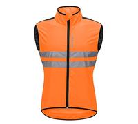 Tenue de cyclisme pour homme et femme - Veste coupe-vent sans manches pour voyage, randonnée, course à pied (orange, taille L)