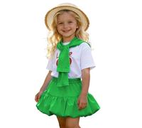 Tenue de Danse pour Fille avec Jupe Tutu et Haut Assorti Spectacle Scolaire récital Cheerleading fête colorée Robe Fille 6 Ans Pantalon 12 De Ceremonie Verte Danse