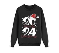 Tenue de famille assortie, sweat à capuche à manches longues avec imprimé mignon, sweat-shirt pour parents et enfants, mode décontractée confortable, Noir , XXL