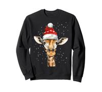 Tenue de famille de Noël girafe Père Noël girafe neige Noël Sweatshirt