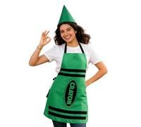 Tenue de fête - Costume crayon avec tablier et chapeau pointu | Costume crayon pour adultes, performance sur scène, bande dessinée, école, jeux de rôle, créateurs de contenu