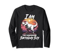 Tenue de fête d'anniversaire I Am The Birthday T-Rex Dinosaur Squad Auntie Manche Longue