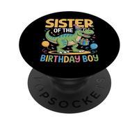 Tenue de fête d'anniversaire pour sœur Dinosaure Squad Sister PopSockets PopGrip Adhésif