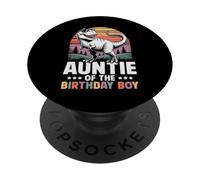 Tenue de fête d'anniversaire pour Tante et Tante Dinosaure Squad PopSockets PopGrip Adhésif