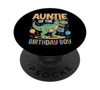 Tenue de fête d'anniversaire pour Tante et Tante Dinosaure Squad PopSockets PopGrip Adhésif