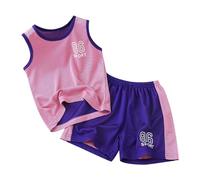 Tenue de Foot garçon, T-Shirt Manches Courtes, Short Fonctionnel, Séchage Rapide, 2 pièces, pour été, Entraînement, Match, Foot et activité Sportive