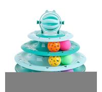 Tenue de jeu de jouets de chat interactive - plate-forme de jeu rotative à 4 niveaux, disque de puzzle à plusieurs niveaux | Traiter le distributeur offrant un défi de variété conçu stimuler l'instinc