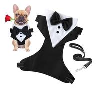 Tenue de mariage pour chien, tenue de mariage pour chien - Chemise nœud papillon de mariage avec corde de traction - Vêtements pour chiots, pour chien, costume formel de vêtements pour chiens, costume